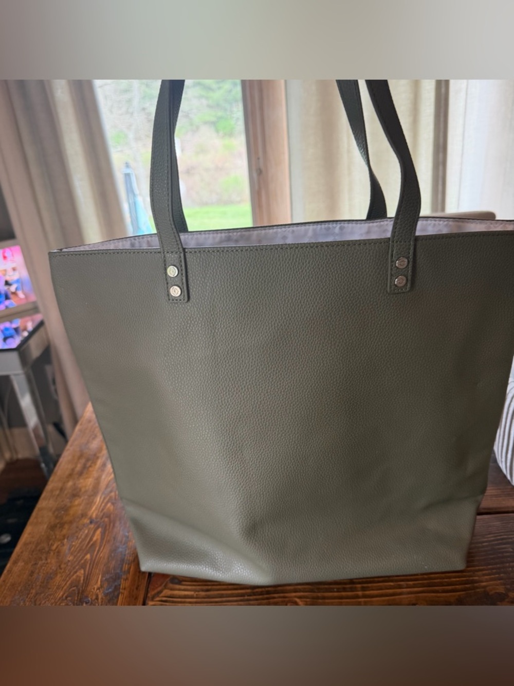 Thirty One Around Town Tote Ooh La La Olive Pebble Large tote NEW WITHOUT TAGS